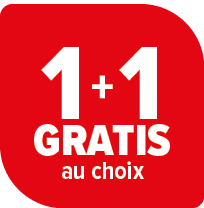 1 + 1 gratis au choix
